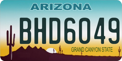 AZ license plate BHD6049