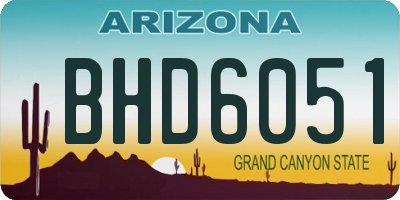 AZ license plate BHD6051