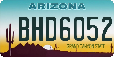 AZ license plate BHD6052