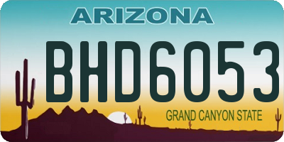 AZ license plate BHD6053