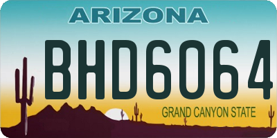 AZ license plate BHD6064