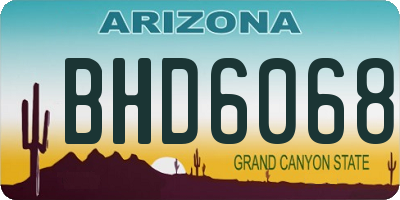AZ license plate BHD6068