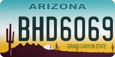 AZ license plate BHD6069