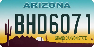AZ license plate BHD6071