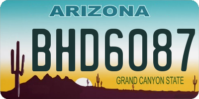 AZ license plate BHD6087
