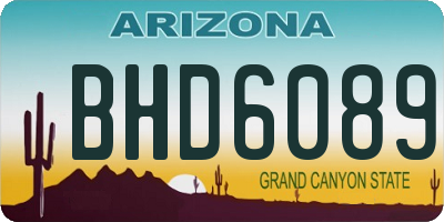 AZ license plate BHD6089