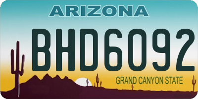 AZ license plate BHD6092