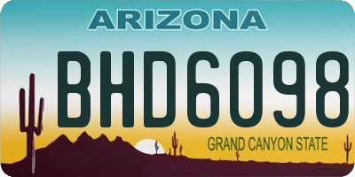 AZ license plate BHD6098