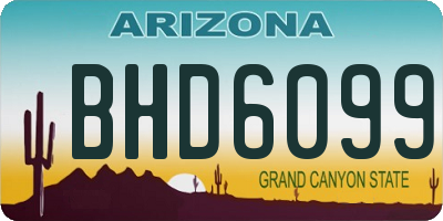 AZ license plate BHD6099