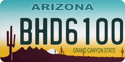 AZ license plate BHD6100