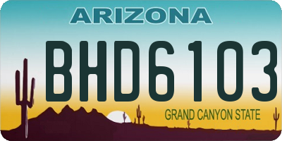 AZ license plate BHD6103