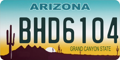 AZ license plate BHD6104