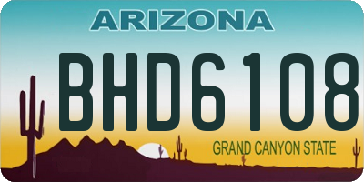 AZ license plate BHD6108
