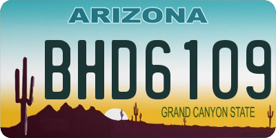 AZ license plate BHD6109