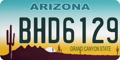 AZ license plate BHD6129