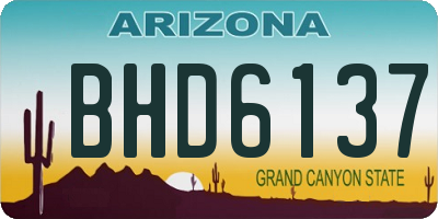 AZ license plate BHD6137