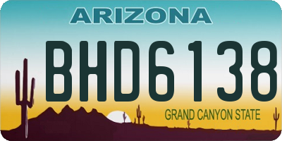 AZ license plate BHD6138