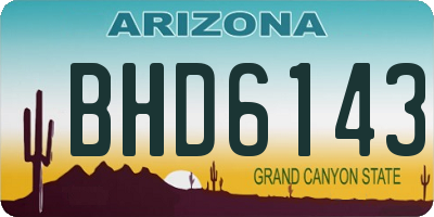 AZ license plate BHD6143
