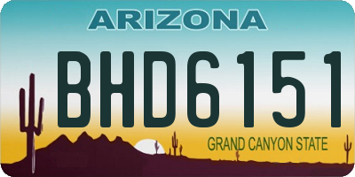 AZ license plate BHD6151