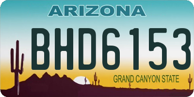 AZ license plate BHD6153
