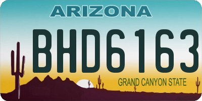 AZ license plate BHD6163