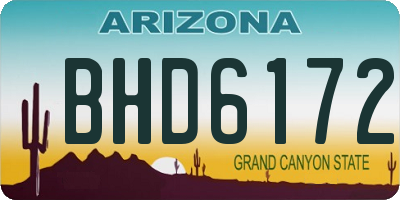 AZ license plate BHD6172