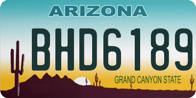 AZ license plate BHD6189