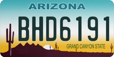 AZ license plate BHD6191