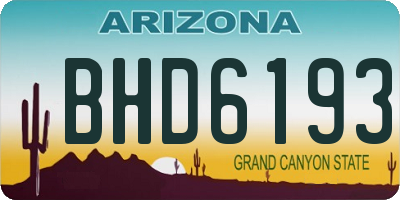 AZ license plate BHD6193