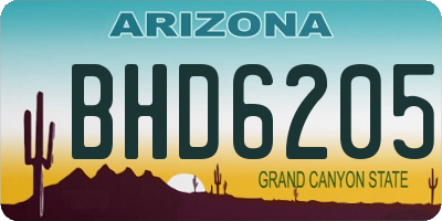 AZ license plate BHD6205