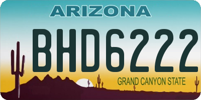 AZ license plate BHD6222