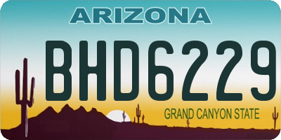 AZ license plate BHD6229
