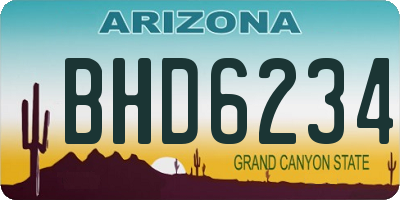AZ license plate BHD6234