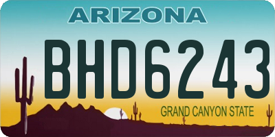 AZ license plate BHD6243