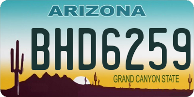 AZ license plate BHD6259
