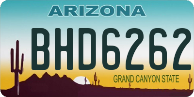 AZ license plate BHD6262