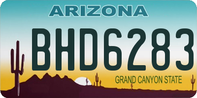 AZ license plate BHD6283