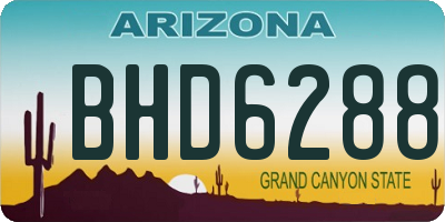 AZ license plate BHD6288