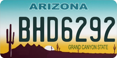 AZ license plate BHD6292