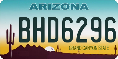 AZ license plate BHD6296