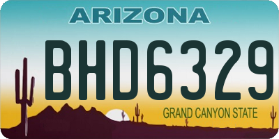 AZ license plate BHD6329