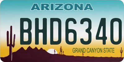 AZ license plate BHD6340