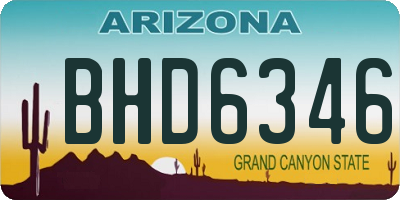 AZ license plate BHD6346