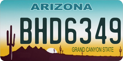 AZ license plate BHD6349