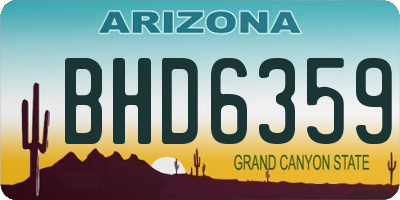 AZ license plate BHD6359