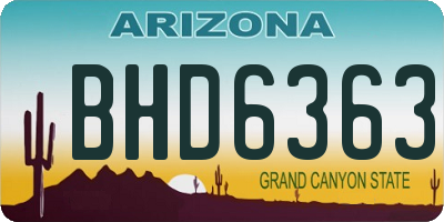 AZ license plate BHD6363