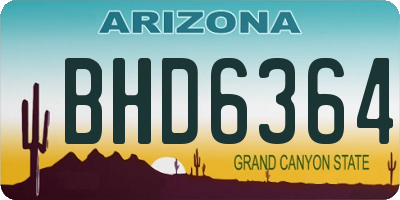 AZ license plate BHD6364