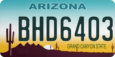 AZ license plate BHD6403