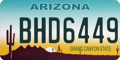 AZ license plate BHD6449
