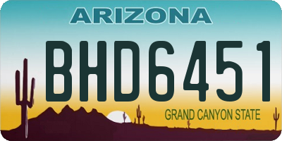 AZ license plate BHD6451